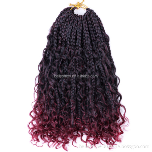 Curly Ends Goddess Box Braids Crochet Hair Synthetic Crochet Hair  Bohomian Box Braids Crochet Braids14 Inch Crochet Box Braids